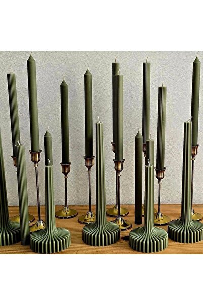 SCA CANDLE Dekoratif Mum Lara model Tekli Yeişl Renk şamdan mum yoktur