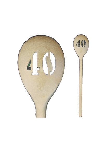 LimArt Lingură din lemn personalizată cu cifra 40, 30 cm, , cadou aniversar