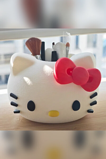 Genç 3D Θήκη για πινέλα μακιγιάζ σε σχέδιο Hello Kitty - Διακοσμητικός οργανω...