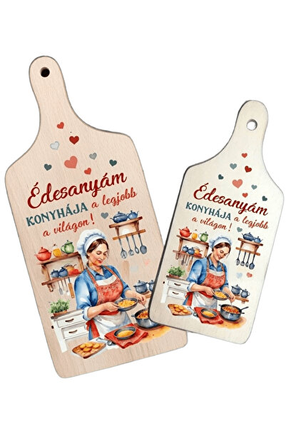 LimArt Tocator decorativ din lemn , mesaj bucătărie „Édesanyám", 23x9.5cm, pe...