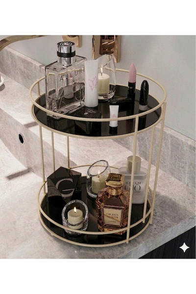 STATİKA HOME Krem 2 Katlı Banyo Kozmetik Takı Makyaj Düzenliyici Organizer, S...