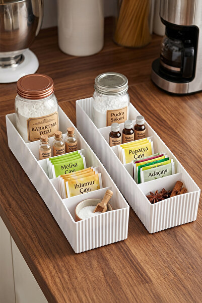 Porsima Org-16-1 Σετ οργανωτή συρταριών 2 τεμαχίων, λευκό