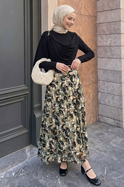 InStyle Μπεζ Σετ Γιοριό με Φούστα με Σχέδια