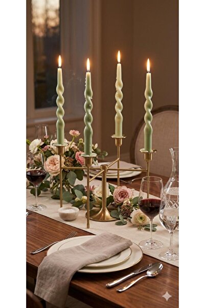 SCA CANDLE Dekoratif mum Burgu Mum pastel Yeşil iki mum 2 parça gelecek