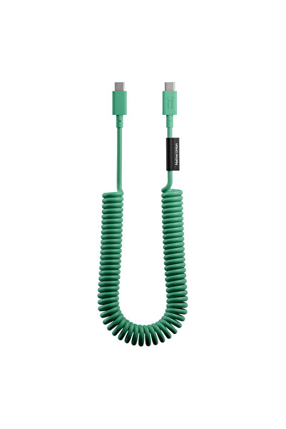 Native Union POP Serisi Type-C to Type-C Spiralli Şarj Kablosu 60W 2.4M Yeşil