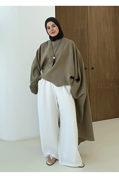 MODA AKSA 7147 ARABİK ASİMETRİK ÜST ZEYTİN