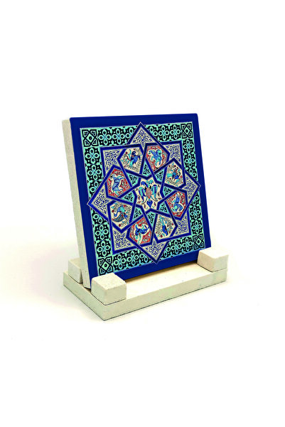 Sadrazam Suport de masă din piatră cu motiv de plăci ceramice seljucice anato...