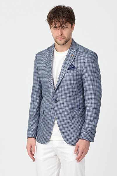 Frappoli Ανδρικό αθλητικό σακάκι Josef σε μπλε ναυτικό-χακί με σχέδιο ράμφους...