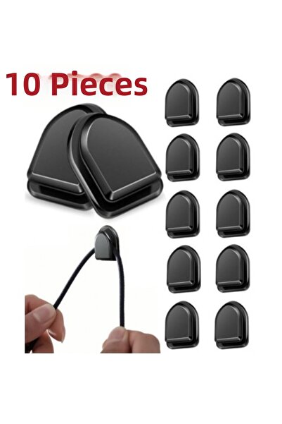 Go İthalat Μαύροι Αυτοκόλλητοι Γάντζοι Πολλαπλών Χρήσεων 10 τεμαχίων (5224)