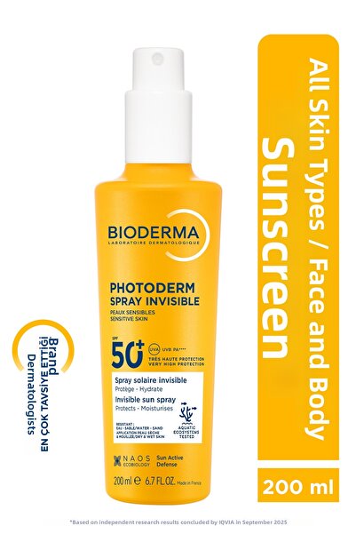 Bioderma بخاخ فوتوديرم غير مرئي بعامل حماية من الشمس +50، واقي شمسي عالي الحم...