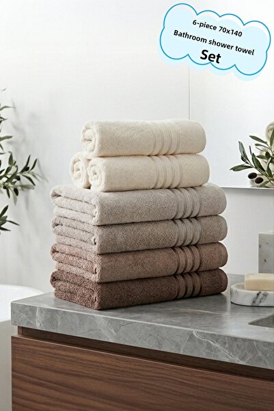 Arte Cotone Σετ πετσετών μπάνιου και ντους Luna 6 τεμαχίων |   Μεγάλη πετσέτα...