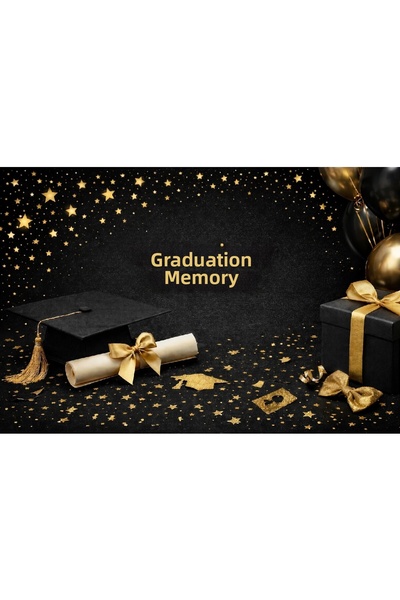 Bkmc Αναμνηστικός πίνακας αποφοίτησης 2026 Μαύρο χρυσό πανό Φόντο από καμβά Δ...