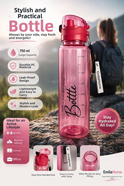 EMİLA HOME Emilahome Cascada Water Bottle 1000ml