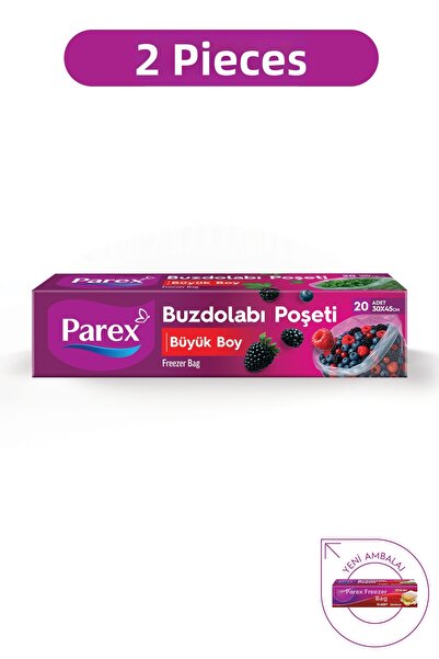 Parex 20 كيسًا للثلاجة مقاس كبير 30 × 45 سم عبوة مزدوجة