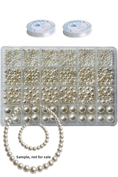 By MO Accessories Κιτ κατασκευής κοσμημάτων με μαργαριταρένια χάντρες 4 μεγεθ...