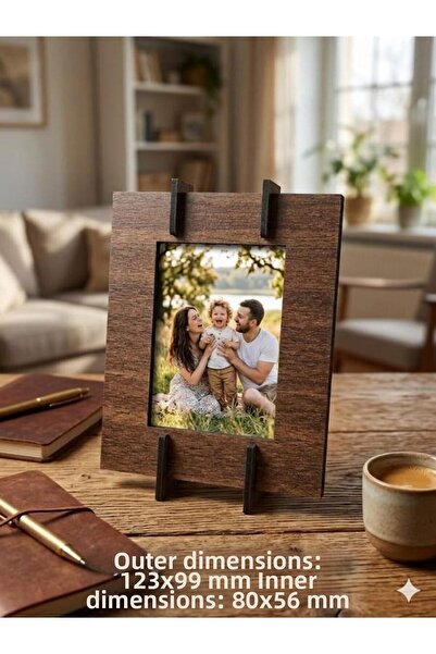 Mu Art Ahşap 10 τεμάχια Ξύλινη κορνίζα φωτογραφιών σε χρώμα καρυδιάς Επιτραπέ...