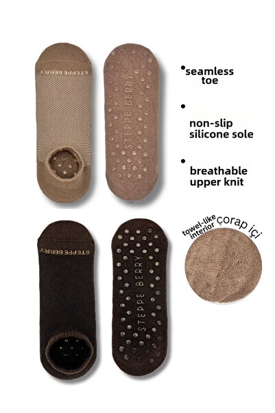 STEPPE BERRY 2 ζευγάρια γυναικείες κάλτσες γιόγκα Pilates χωρίς ραφές και αντ...