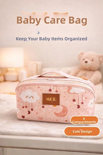 MorOflan Luxury 3 Compartment Baby Care Bag I Baby Care Bag Organizer I Mothe...