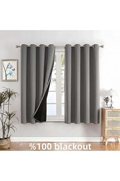 MebelPort Curtain 100% Αδιαφανής Κουρτίνα Φόντου με Κρίκους για Τοποθέτηση Μο...