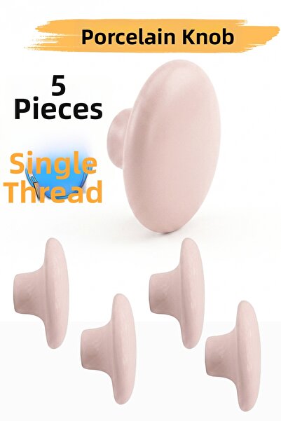 Badem10 (5 τεμάχια) Πορσελάνινη Στρογγυλή Πούδρα Ροζ Χρώμα Έπιπλα Κουζίνας Ντ...