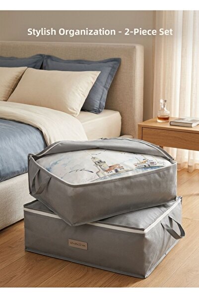 Çınar Ev Tekstil Hurç - Under-The-Bed Storage Bag, 2-Pack Hurç - Large Size Q...