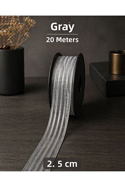 Esteks Dantel ve Tekstil Aksesuarları Ριγέ κορδέλα σιφόν 2,5 εκ. 20 μ., Νύφη,...