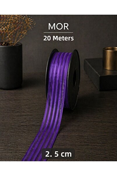 Esteks Dantel ve Tekstil Aksesuarları Ριγέ κορδέλα σιφόν 2,5 εκ. 20 μ., Νύφη,...