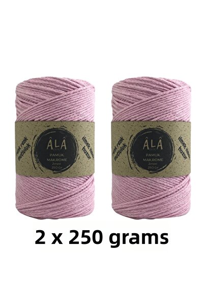 aladepo قطعتان من خيط مكراميه قطني 2 مم، خيط مكراميه للحقائب 250 جرام، 2 × 25...