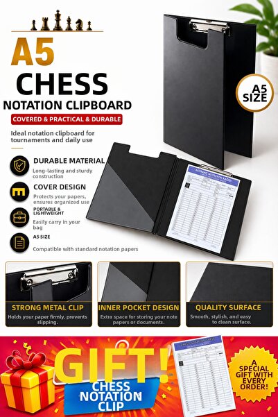 Aklımla Oynuyorum A5 Chess Notation Pad - with Cover – Durable, Tournament-Co...