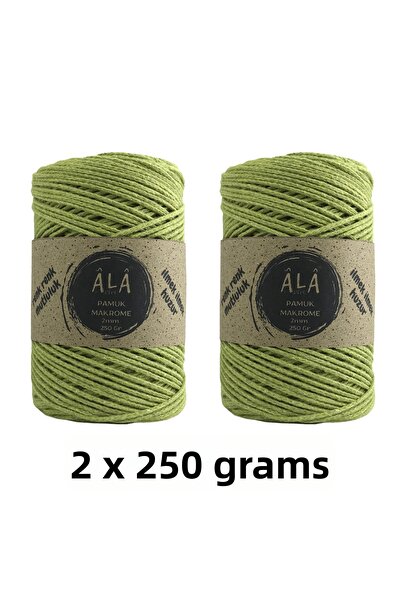aladepo قطعتان من خيط مكراميه قطني 2 مم، خيط مكراميه للحقائب 250 جرام، 2 × 25...