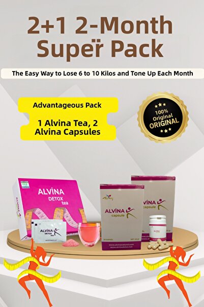 ALVİNA DETOX Alvina (2 Boxes of Capsules, 1 Pack of Tea)