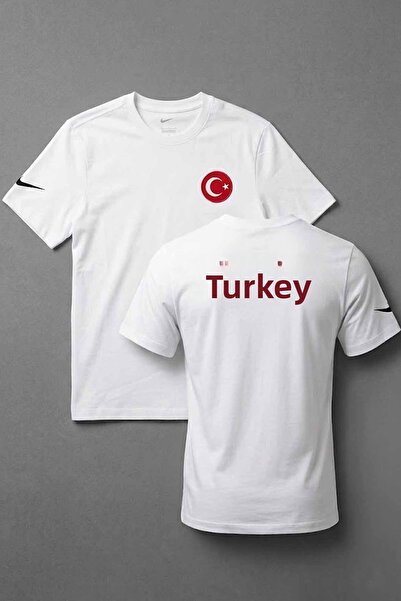 Nike Ανδρικό μπλουζάκι Εθνικής Ομάδας Τουρκίας 100% Βαμβάκι Λευκό/Μαύρο/Κόκκινο