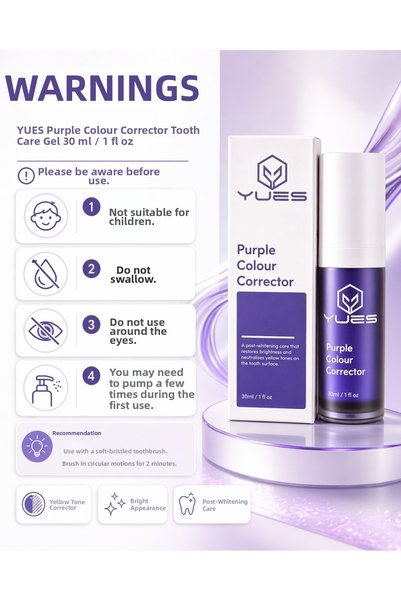 YUES Purple Colour Corrector Mor Color Balancing Teeth Whitening Gel