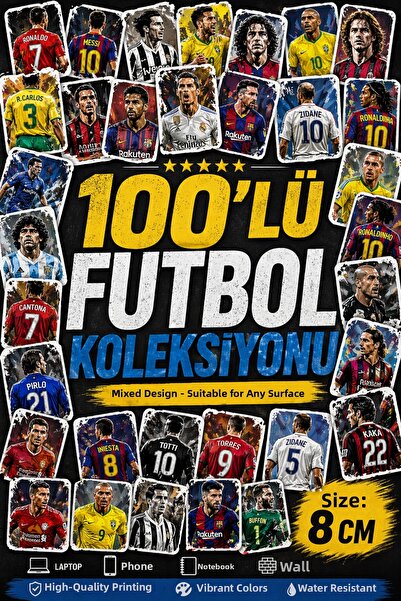 Rabona Fashion Σετ 100 αυτοκόλλητων ποδοσφαίρου – Αυτοκόλλητα τηλεφώνου για φ...