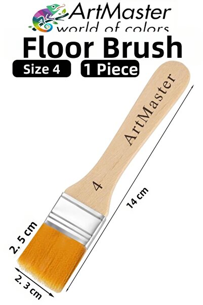 Artmaster Floor Brush Number 4 1 Piece Paint Brush Synthetic Silk Tip Bristle...