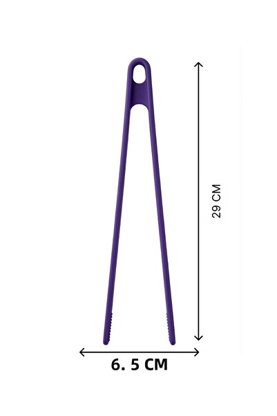 valletta Miyazaki Fireproof Non-Stick Silicone Tongs Purple