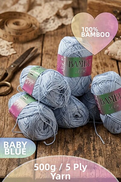 Dantelux 100% Bamboo Knitting Yarn (5 Skeins / 500 Grams / 1600 Meters)