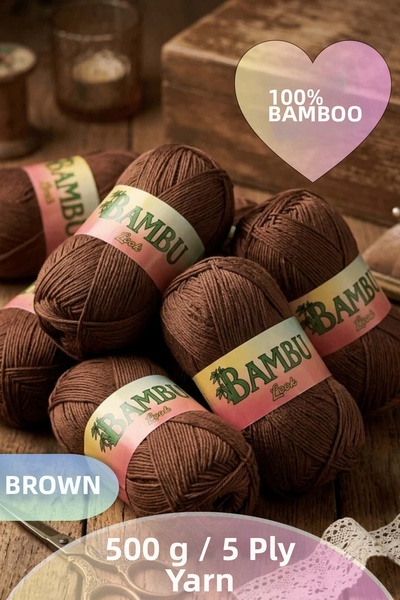 Dantelux 100% Bamboo Knitting Yarn (5 Skeins / 500 Grams / 1600 Meters)