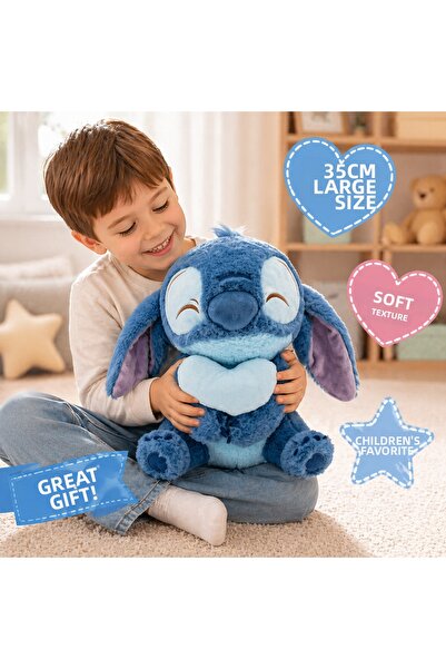 TRUST STORE 35 cm Heart Stitch Plush Toy Cute Soft Large Size Gift and Collec...