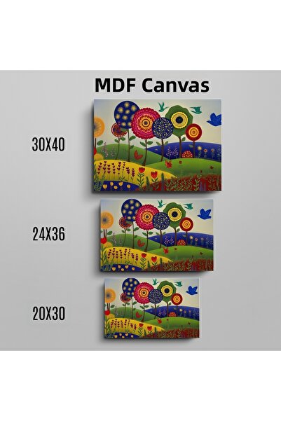 ZERYA Tablou decorativ de perete din lemn MDF cu design de vară cu păsări și ...