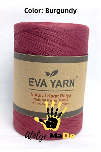 Atölye MaDe Fir Eva Raffia Natural Culoare Roșu Claret
