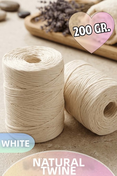 Dantelux Rafie naturală importată (cu proprietăți moi de mătase) 200 Gr. Alb