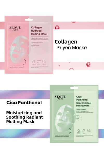 Dermal Collagen and Cica Moisturizing Relaxing Melting Mask Set Korean Mask S...