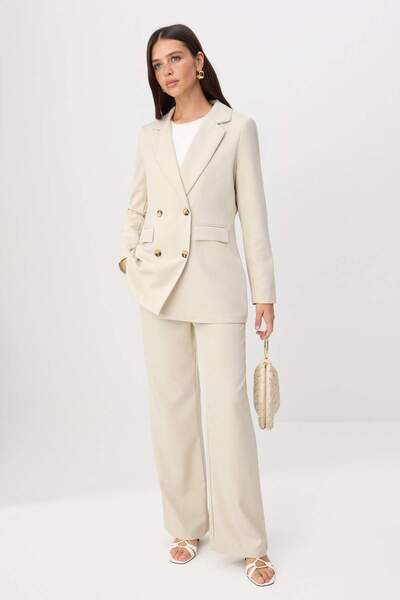 Trendyol Modest Σετ Εσωτερικής και Εξωτερικής Ένδυσης από Λινό με Φυσική Όψη ...