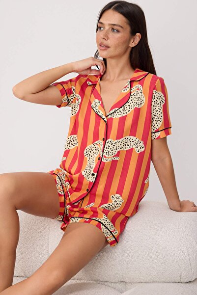 Συλλογή Trendyol Πολύχρωμο Σετ Πιτζάμες Animal Shally Woven THMSS26PT00136