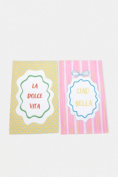 TRENDYOLMİLLA HOME مجموعة من مطبوع مناشف مطبخ مقاس 35×55 سم TPHSS26MH00012