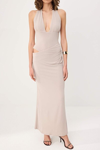 Trendyol Vrouwen Maxi Wrapover Getailleerde Geweven Avondjurk, zwart Trendyol Vrouwen Maxi Wrapover Getailleerde Geweven Avondjurk, zwart