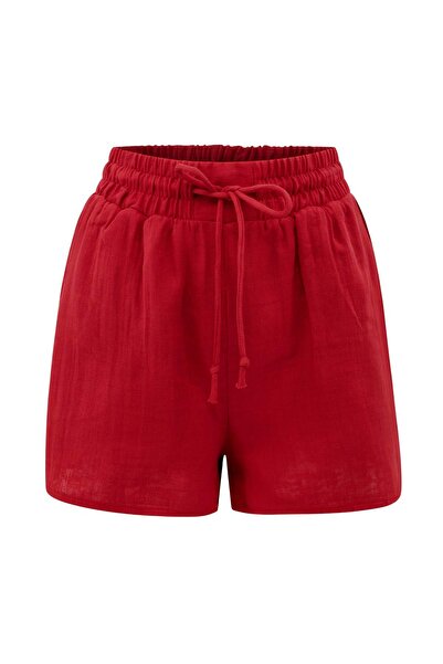 Συλλογή Trendyol Μίνι ψηλόμεσο σορτς παραλίας από υφαντό ύφασμα και βερμούδα ...