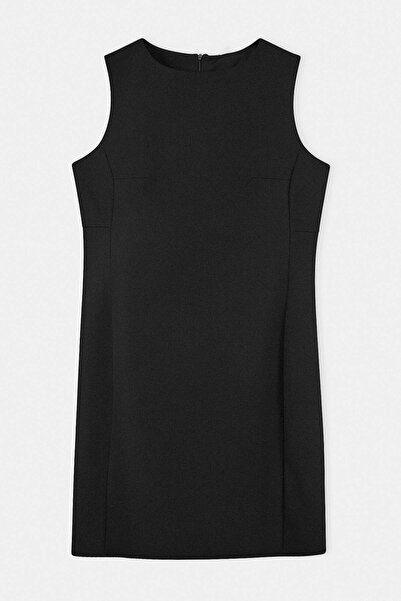 Trendyol Curve Μαύρο υφαντό φόρεμα Finike μεγάλου μεγέθους TBBSS26AH00235