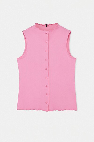 Trendyol Curve Απαραίτητα για την Ντουλάπα - Ανοιχτό Ροζ Εφαρμοστή Πλεκτή Μπλ...